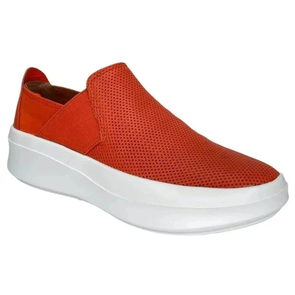 Gentle Souls by Kenneth Cole Rosette Orange Leather Slip-On Womens Sneakers